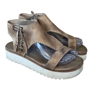 BED STU BOHO Platform Sandals Women's 9.5 Brown Leather